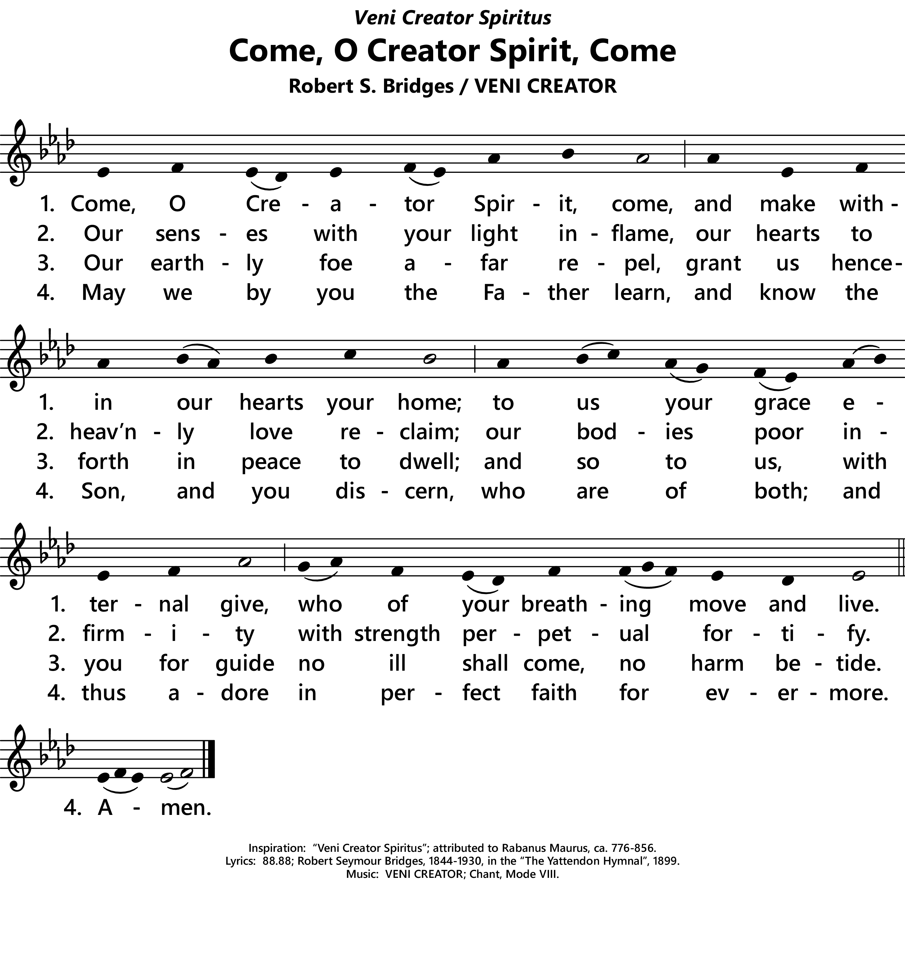 Veni Creator Spiritus [Maurus]: Come, Holy Ghost, Creator, Come [anonymous]
